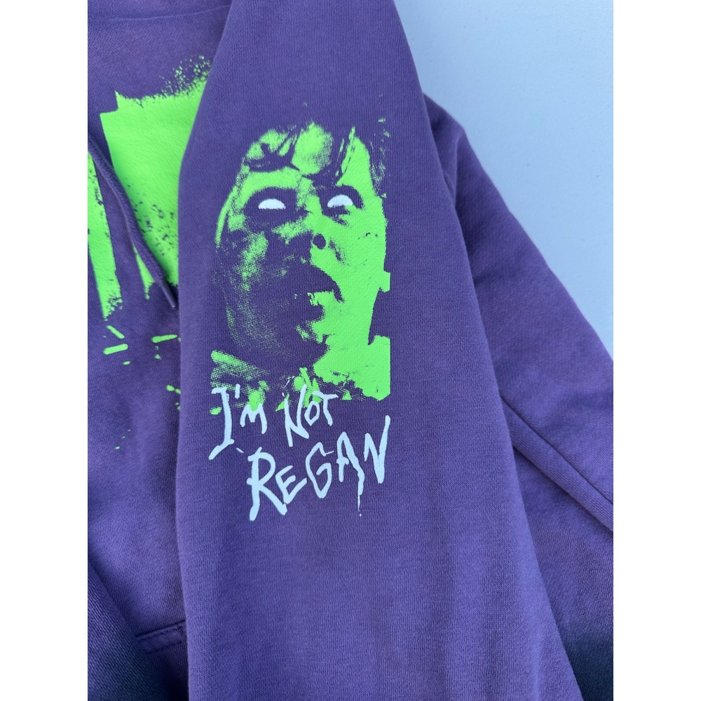 The Exorcist Hoodie Purple Black Ombre Neon Green Graphic Horror Movie Mens L - Picture 6 of 7